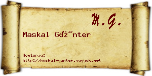 Maskal Günter névjegykártya